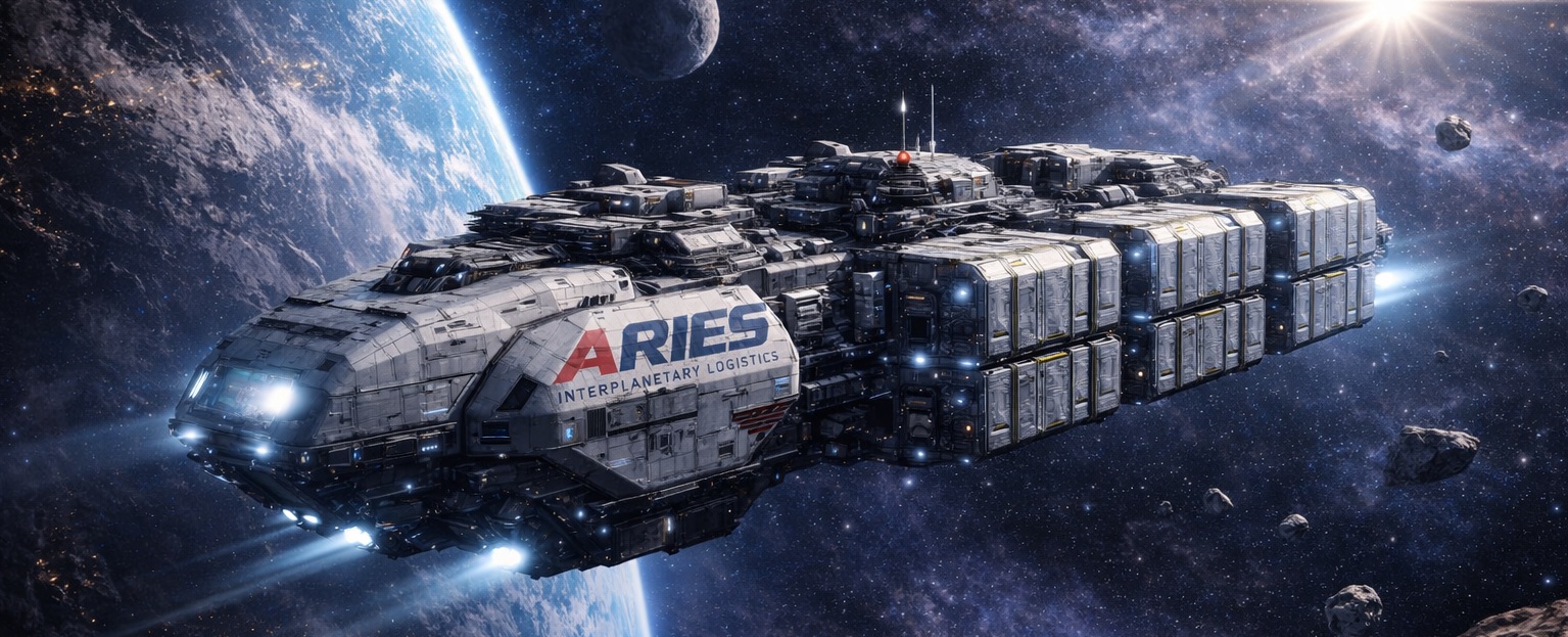 Aries Interplanetary Logistics space freighter